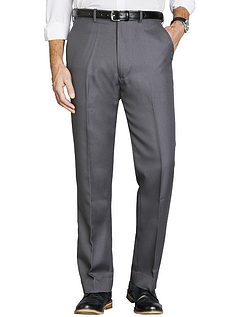 High Rise Twill Trouser with Stretch Waist Grey