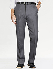 High Rise Twill Trouser with Stretch Waist Grey