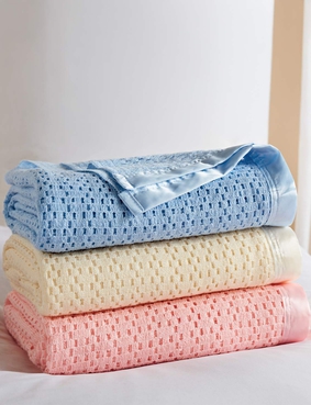 Acrylic Cellular Blanket Blue