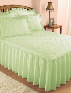 Luxury Plain Quilted Bedspread Blue