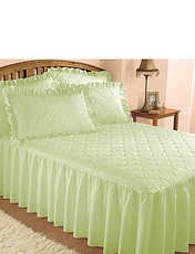 Luxury Plain Quilted Bedspread Blue