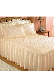 Luxury Plain Quilted Bedspread Blue