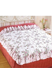 Rose Garden Quilted Eiderdown Style Quilt Multi