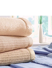 Cellular Wool Blankets Beige