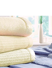 Cellular Wool Blankets Beige