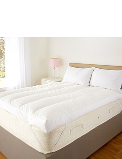 Downland Extra Deep Luxury Feather Bed Mattress Topper White