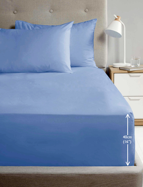 Extra Deep Polycotton Percale Fitted Sheets Ivory