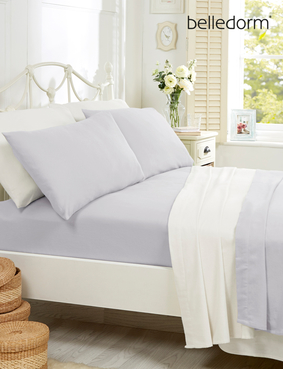 Supersoft Plain Dyed Flannelette Fitted Sheet by Belledorm Blue