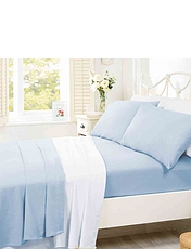 Supersoft Plain Dyed Flat Sheet Bedlinen by Belledorm Blue