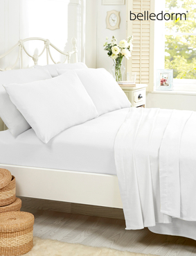 Supersoft Plain Dyed Flat Sheet Bedlinen by Belledorm Blue