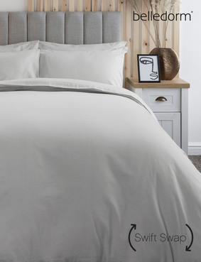Super Soft Plain Dyed Flannelette Duvet Cover by Belledorm Cream
