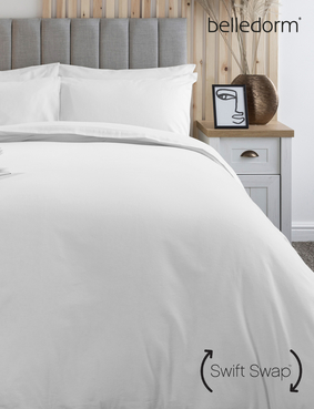 Super Soft Plain Dyed Flannelette Duvet Cover by Belledorm Cream