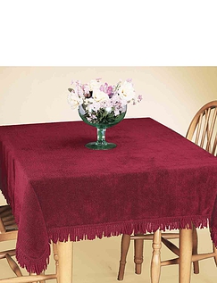 Pure Cotton Chenille Table Cover by Diana Cowpe - Burgundy