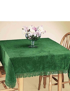 Pure Cotton Chenille Table Cover by Diana Cowpe Forest