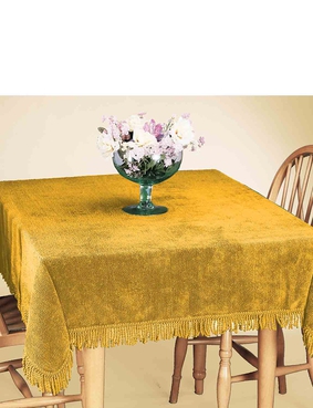 Pure Cotton Chenille Table Cover Burgundy