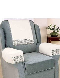 Non-Slip Cotton and Lace Furniture Accessories Cream