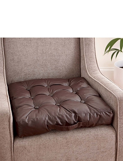 Faux Leather Booster Cushion Chocolate