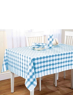Seersucker Tablecloths and Napkins Blue