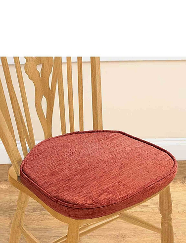 Chenille Dining Seat Pads Chums, Thick Dining Chair Cushions With Ties Uk