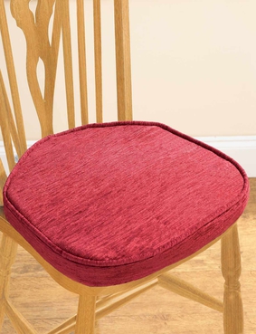 Chenille Dining Seat Pads Beige