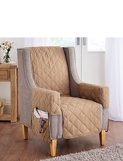 Plain Quilted Furniture Protectors Beige