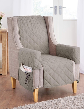 Plain Quilted Furniture Protectors Beige