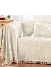 Damask Furniture Chair Throw Cream