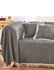 Damask Furniture Chair Throw Cream