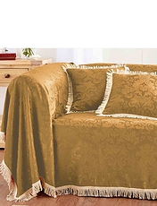 Damask Furniture Two Seater Throw Cream