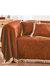 Damask Furniture Two Seater Throw Cream