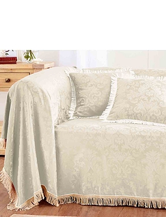 Damask Furniture Cushion Covers Cream