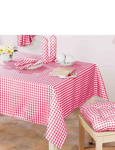 Country Gingham Kitchen Tablecloth - Red