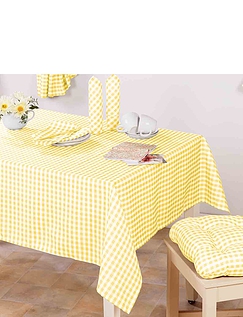 Country Gingham Kitchen Tablecloth - Yellow