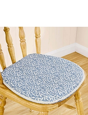 Leaf Print Kitchen and Dining Seat Pad Blue