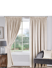 Thermal Lined Velour Curtains Gold