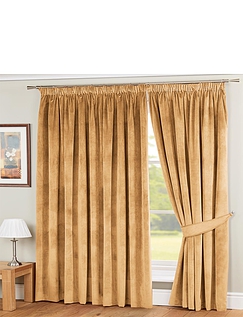 Lined Velour Curtains Gold