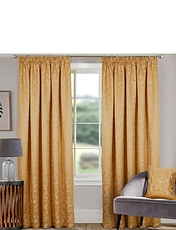 Classic Jacquard Lined Curtains Gold