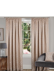 Classic Jacquard Lined Curtains Gold