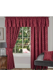 Lana Lined  Jacquard Curtains Wine