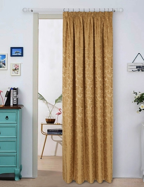 Lana Jacquard Door Curtains with FREE Tie Back Gold