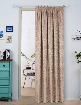 Lana Jacquard Door Curtains with FREE Tie Back Gold