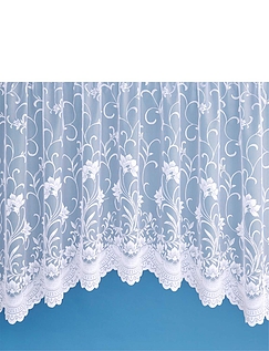 Ella Jardiniere Net Curtain Panel White