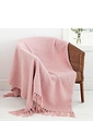 Honeycomb Cotton Throw Blush Pink