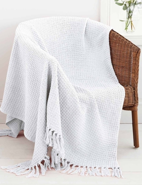 Honeycomb Cotton Throw Blush Pink