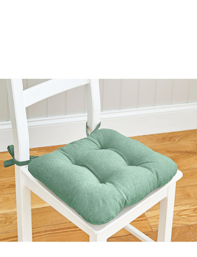 Linen Look Seat Pad Biscuit