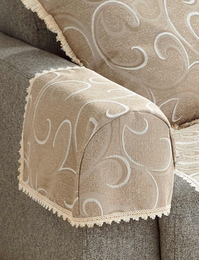 Scroll Armcaps Beige