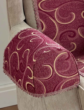 Scroll Armcaps Beige