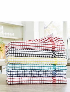 Superdry Check Tea Towels Pack of 6 Multi