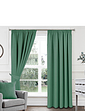 Woven Satin Total Blackout Curtains Blue