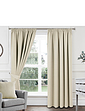 Woven Satin Total Blackout Curtains Blue